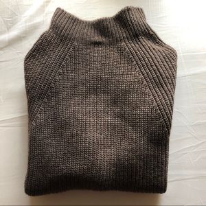 brown muji mockneck sweater